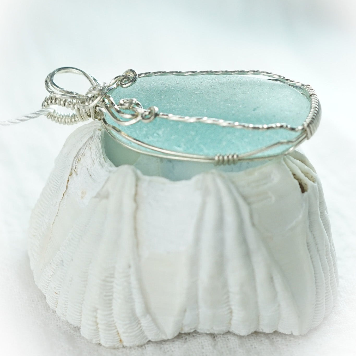 Light Blue Stunner! Sea Glass Pendant