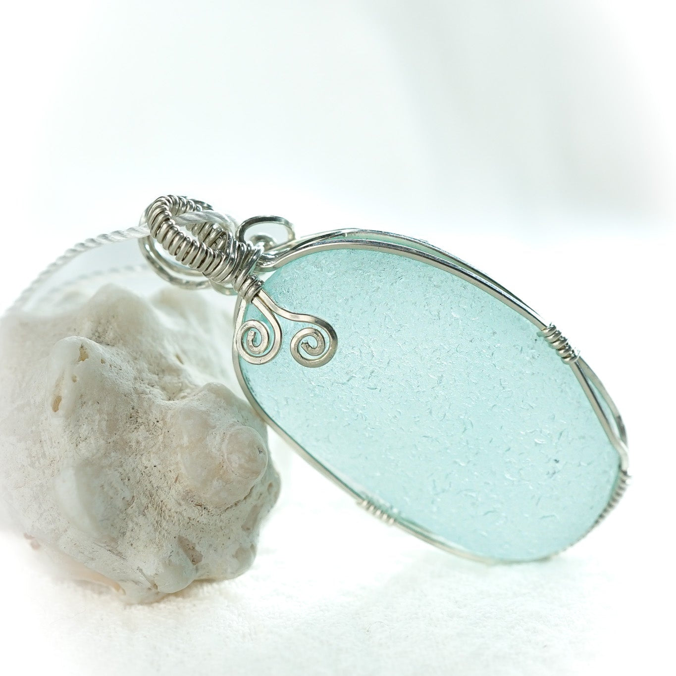Light Blue Stunner! Sea Glass Pendant