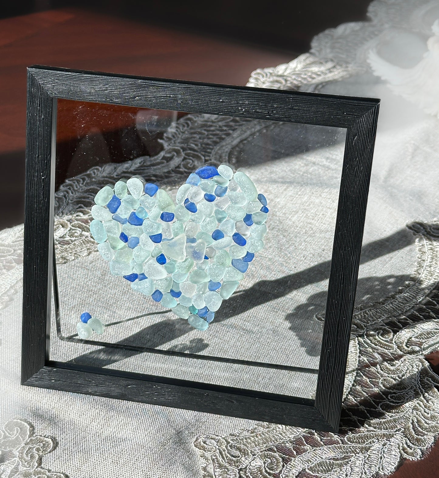 Love -- Sea Glass Mosaic Ocean Colors