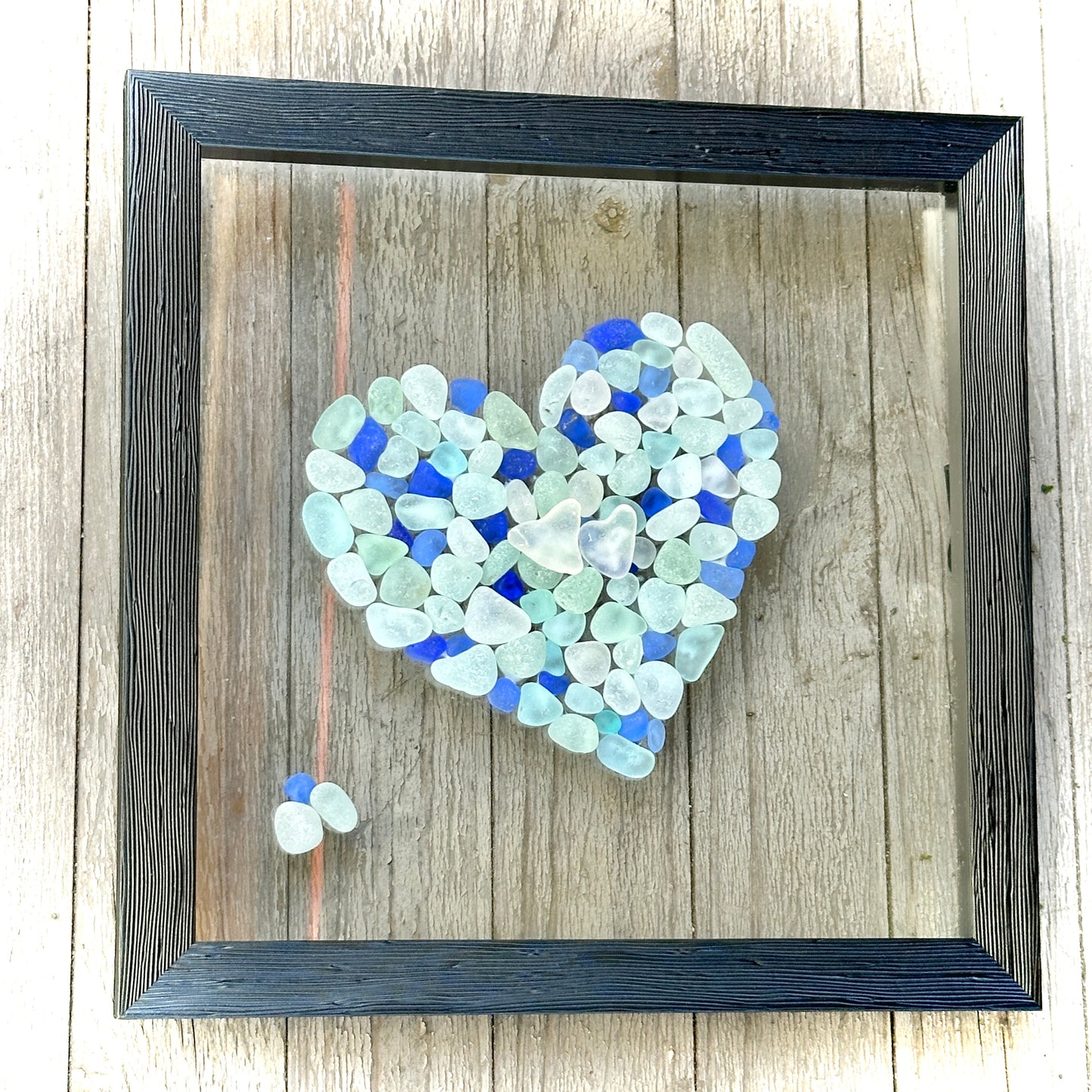 Love -- Sea Glass Mosaic Ocean Colors