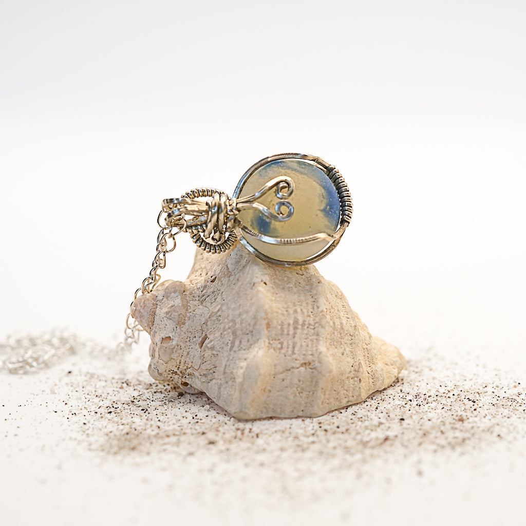SeaGlass Marble Necklace! This is a rare vintage well-traveled gem!