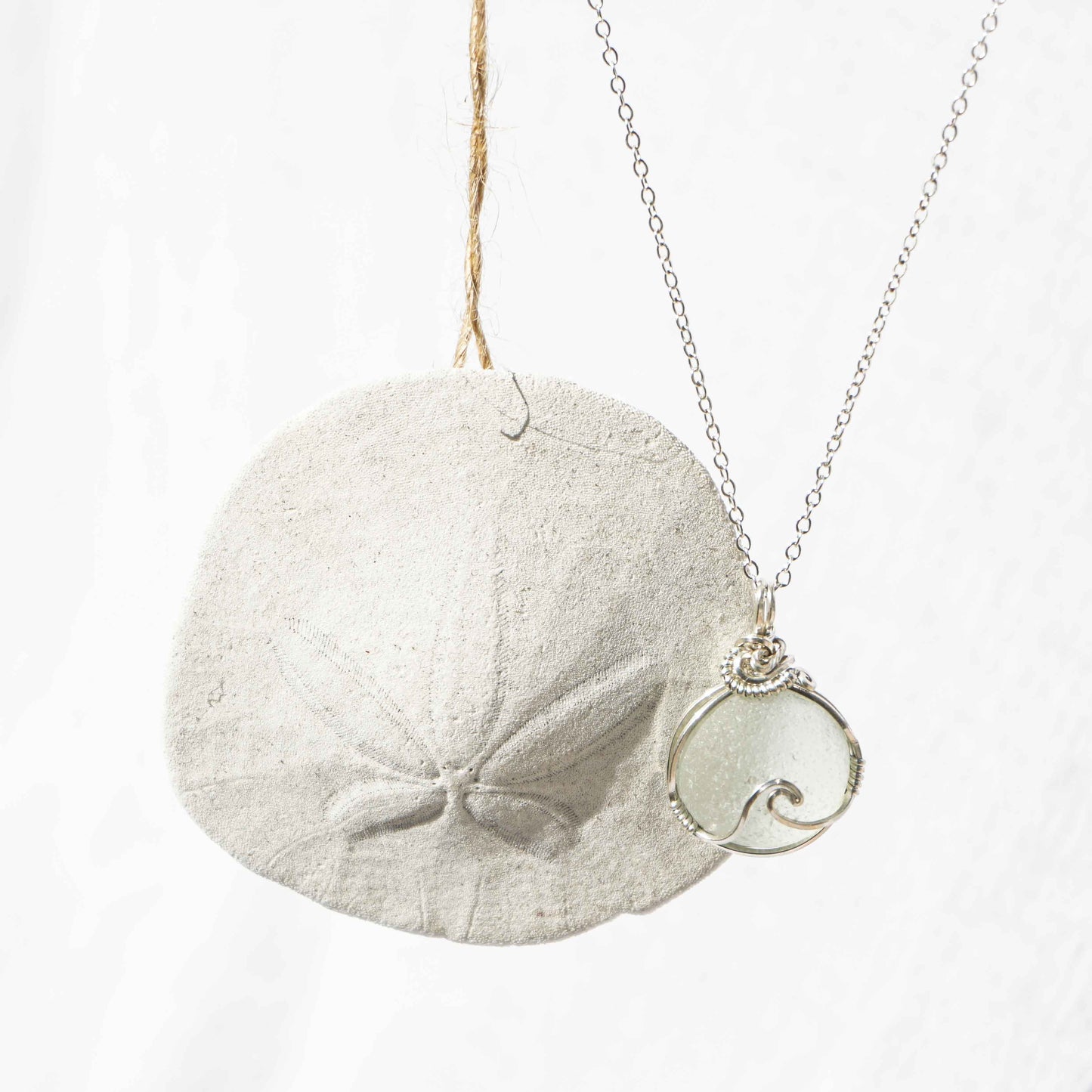 Radiant Round Sea Glass Wave Necklace