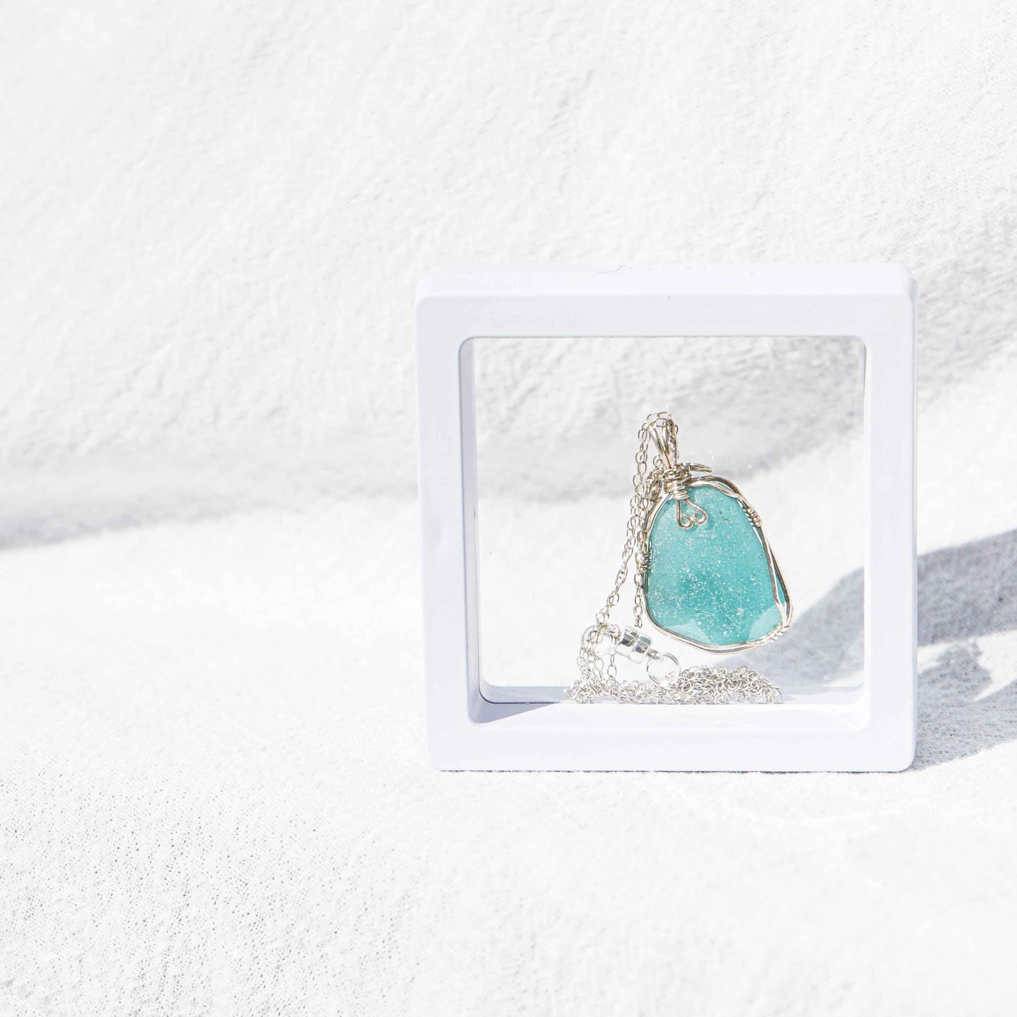 Teal Sea Glass Necklace