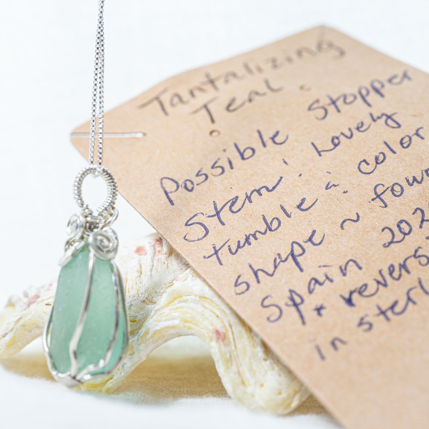 Teal/green Seaglass Necklace