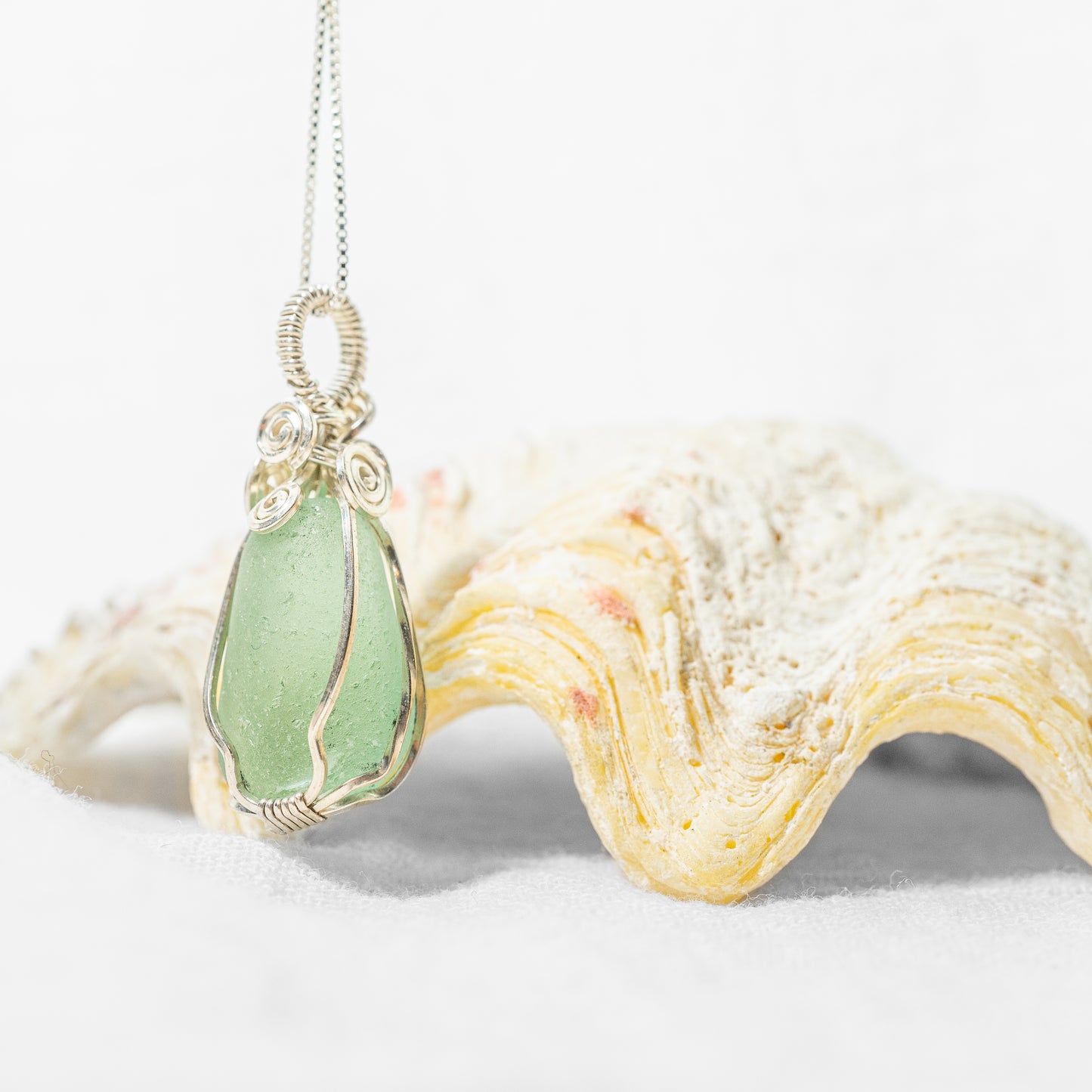 Teal/green Seaglass Necklace