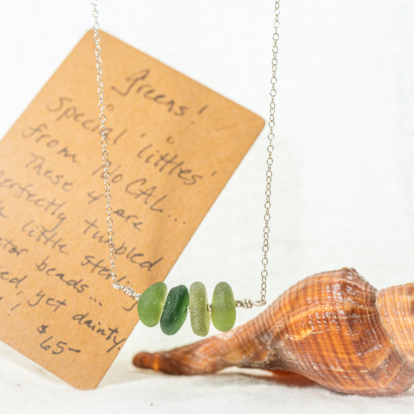 Greens! Seaglass Littles Necklace