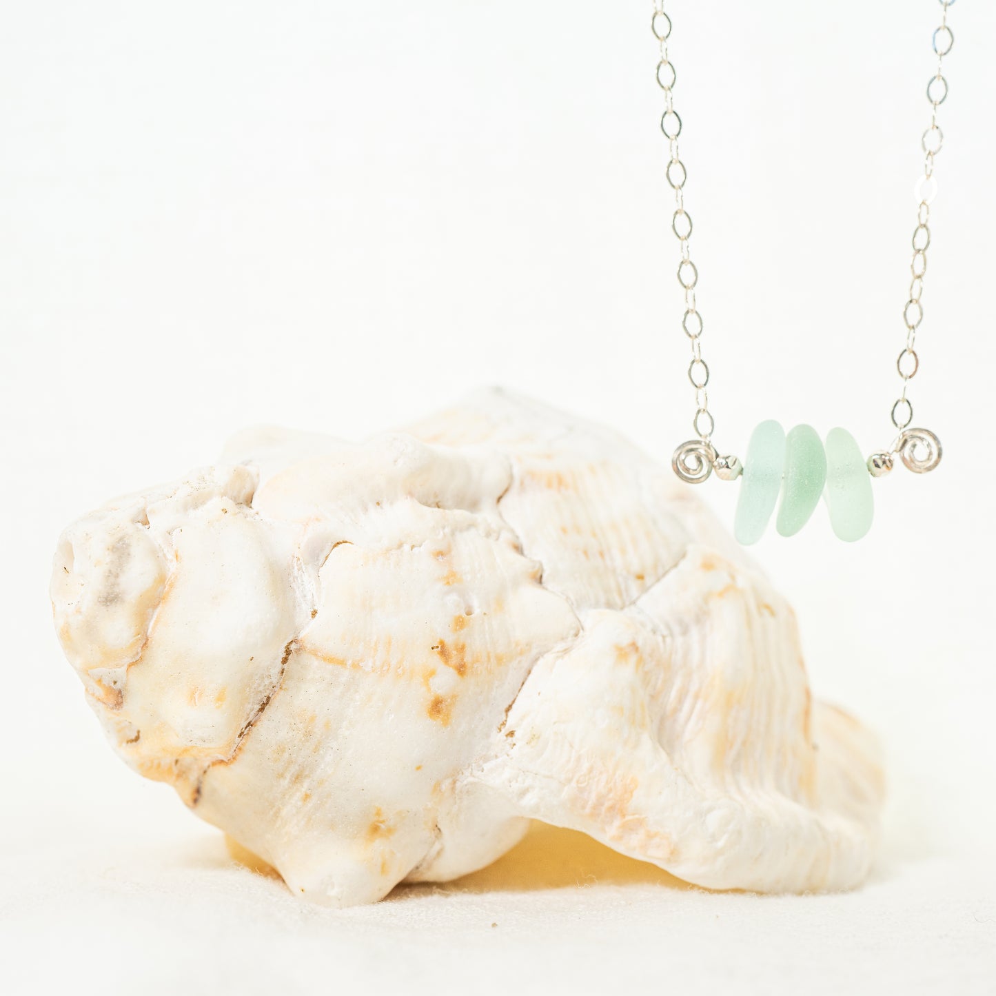 Ocean Trio Sea Glass Necklace