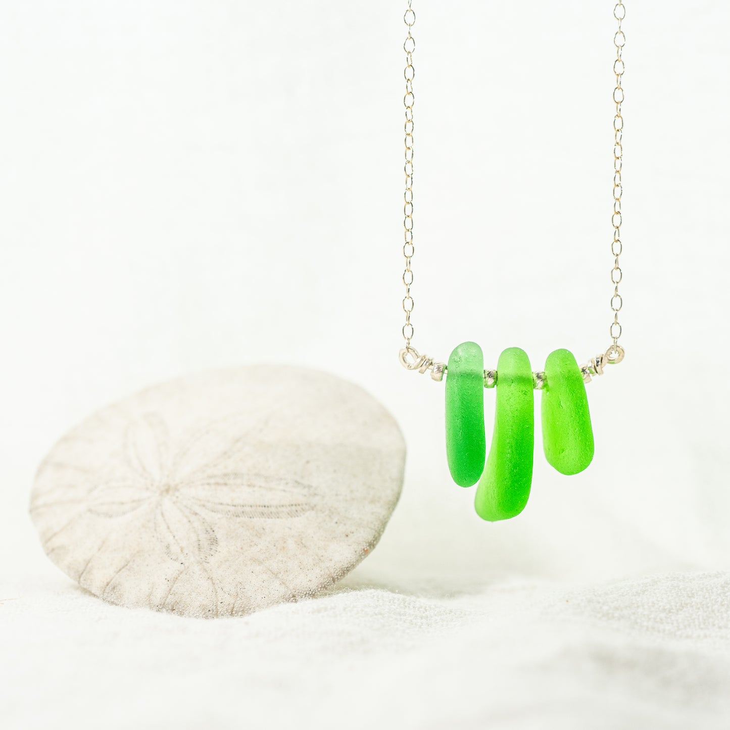 "South Bay Greens" Sea Glass Necklace