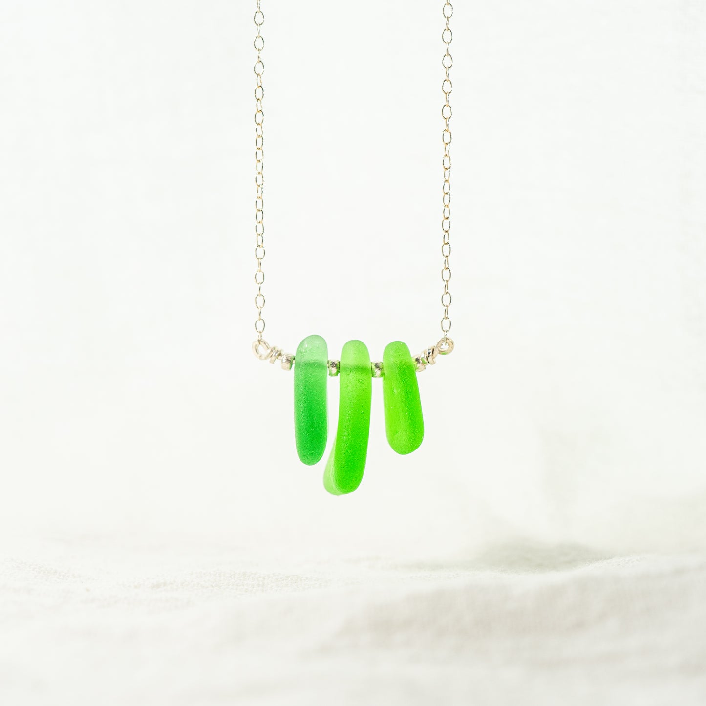 "South Bay Greens" Sea Glass Necklace