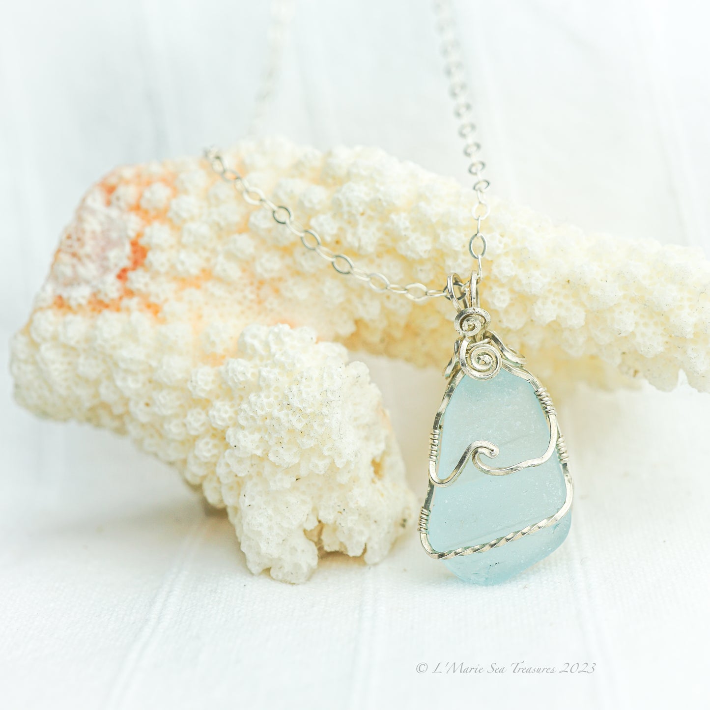 Light Blue Signature Wave Necklace