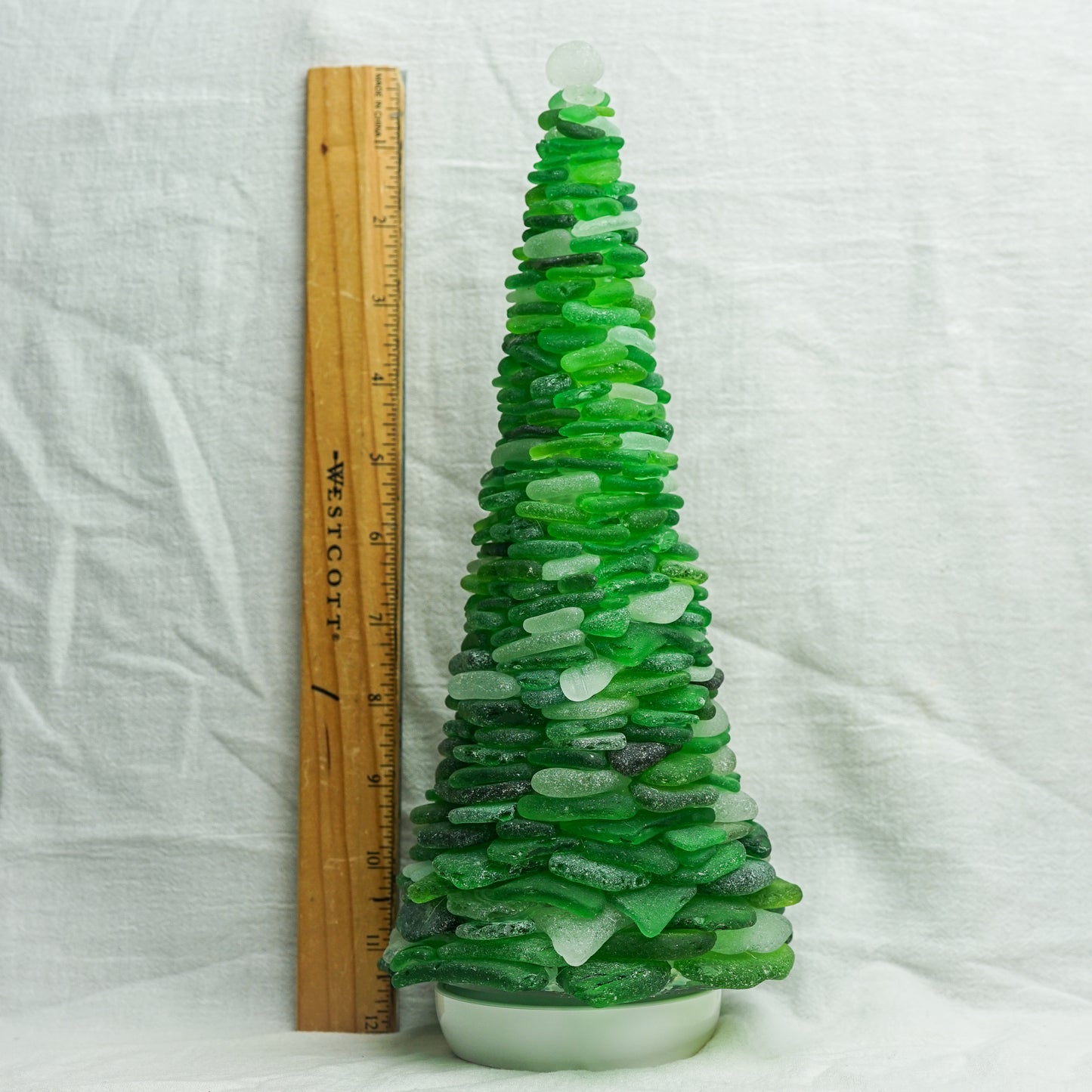 Large Multi Green Sea Glass Tree
