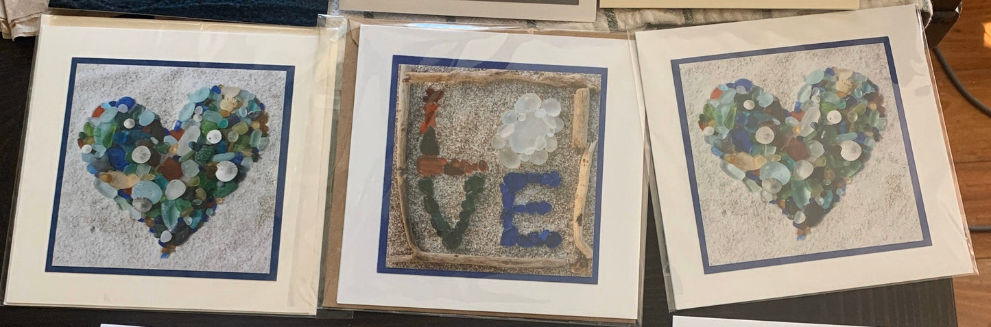 All original beautiful handmade sea glass photo cards!