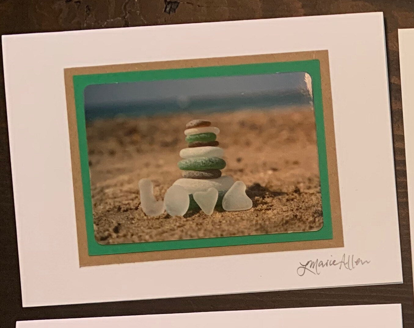 Heart Cards! Handmade seaglass photo cards with envelopes! Variety of designs packaged two per set.