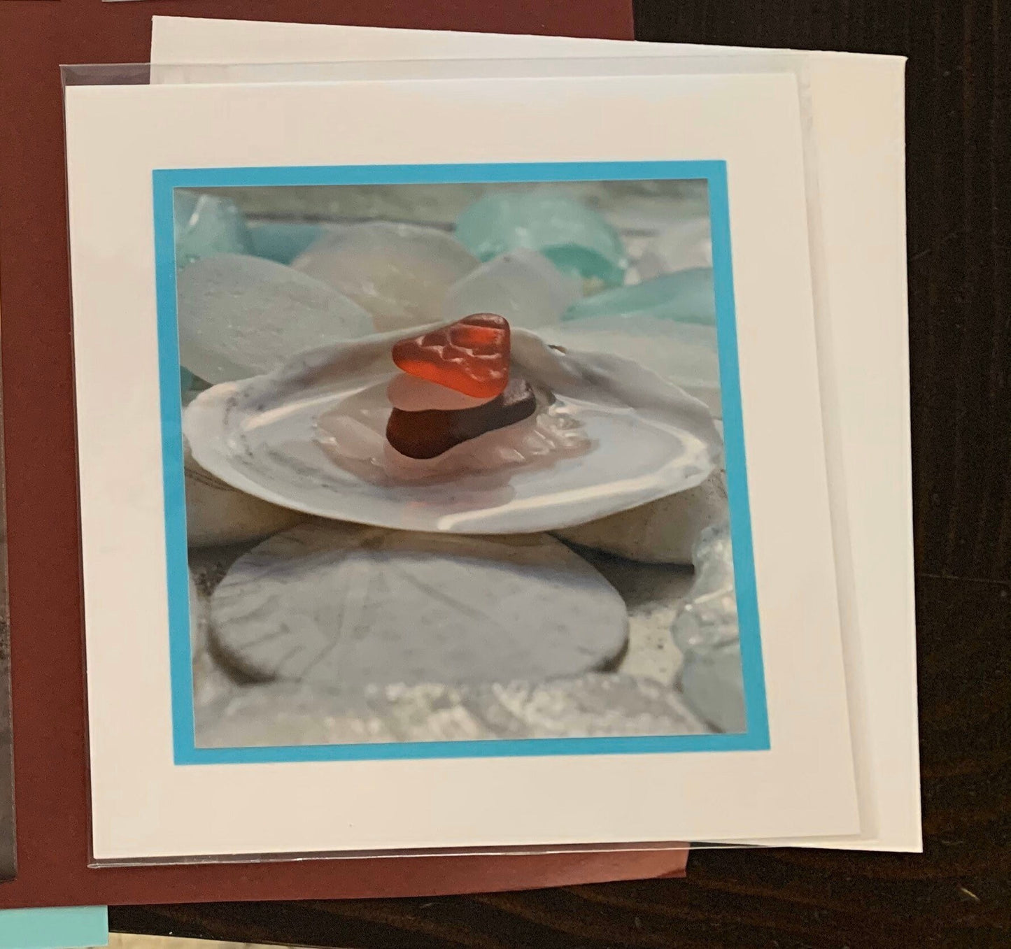 Heart Cards! Handmade seaglass photo cards with envelopes! Variety of designs packaged two per set.