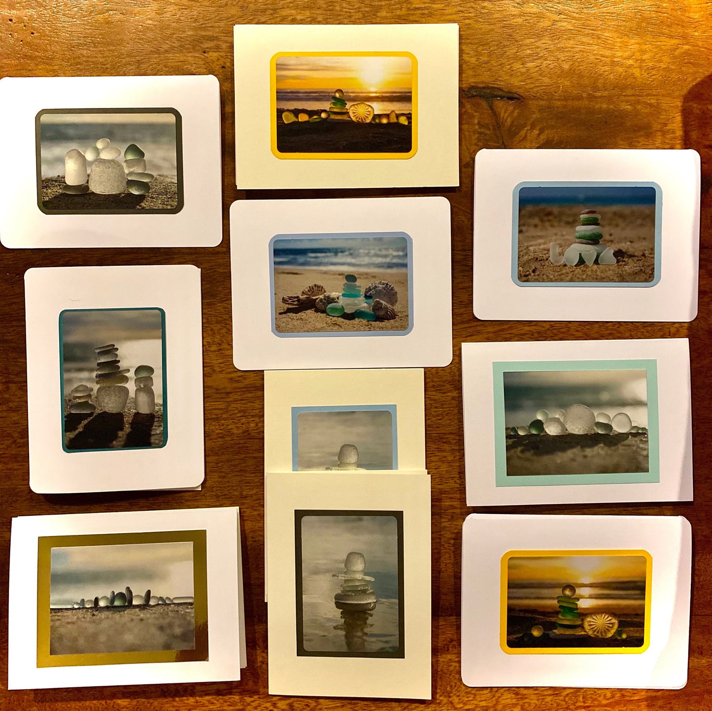 All original beautiful handmade sea glass photo cards!