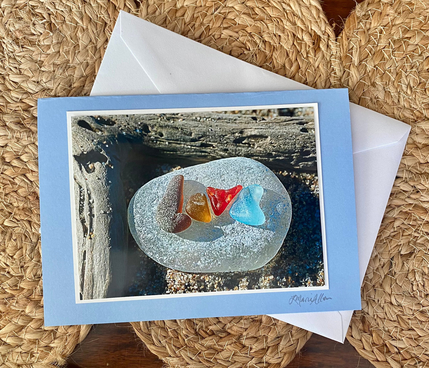All original beautiful handmade sea glass photo cards!