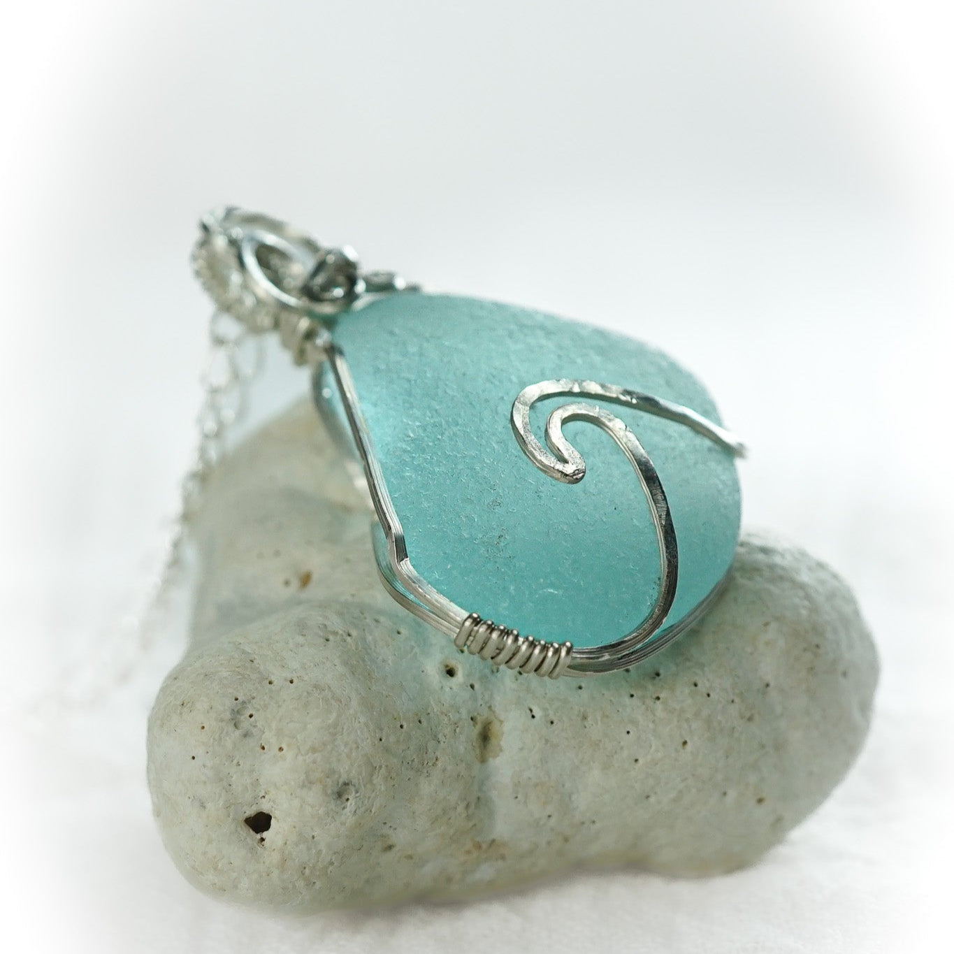 Big Baby Blue Signature Hammered Wave Necklace