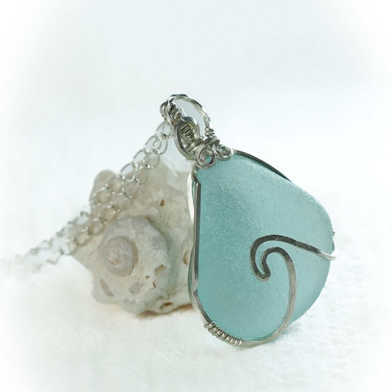 Big Baby Blue Signature Hammered Wave Necklace