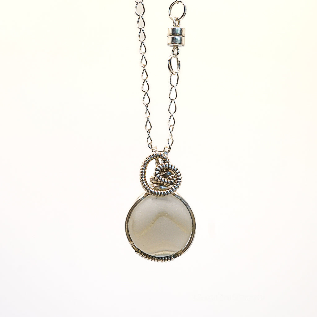 SeaGlass Marble Necklace! This is a rare vintage well-traveled gem!