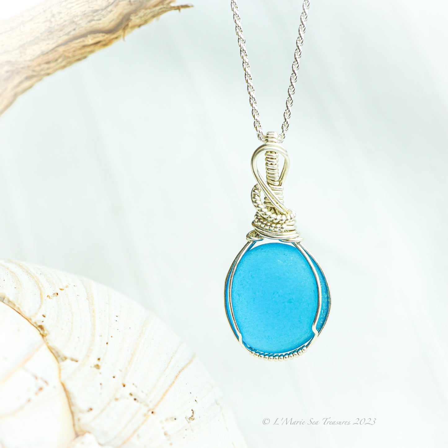 "Turquoise Stunner" Rare Sea Glass Necklace