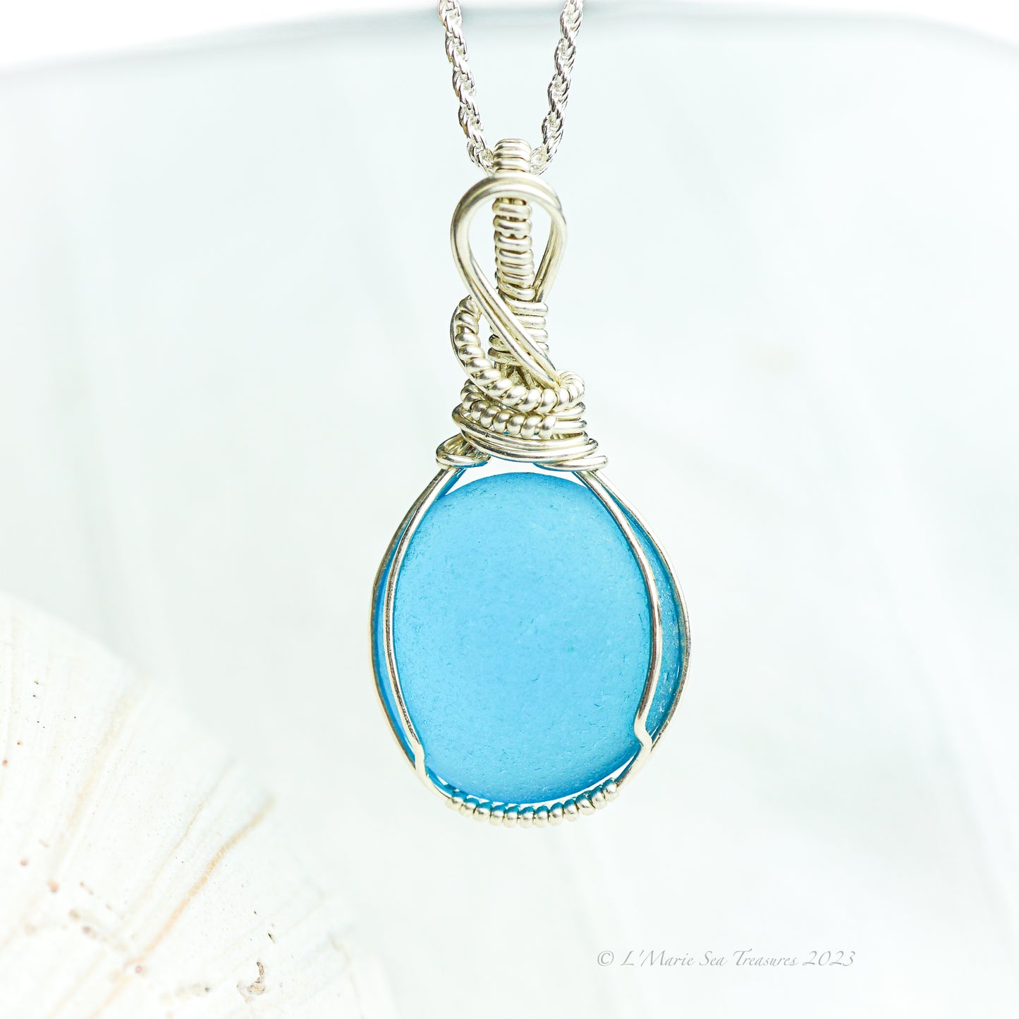 "Turquoise Stunner" Rare Sea Glass Necklace