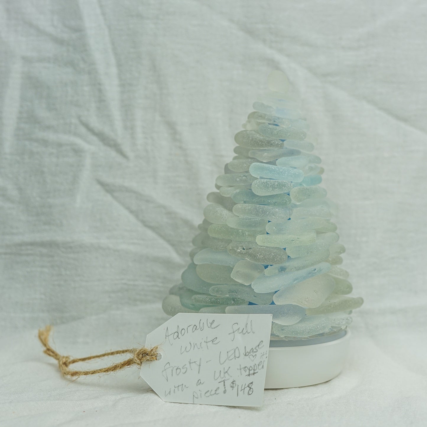 Adorable Full Frosty Sea Glass Tree