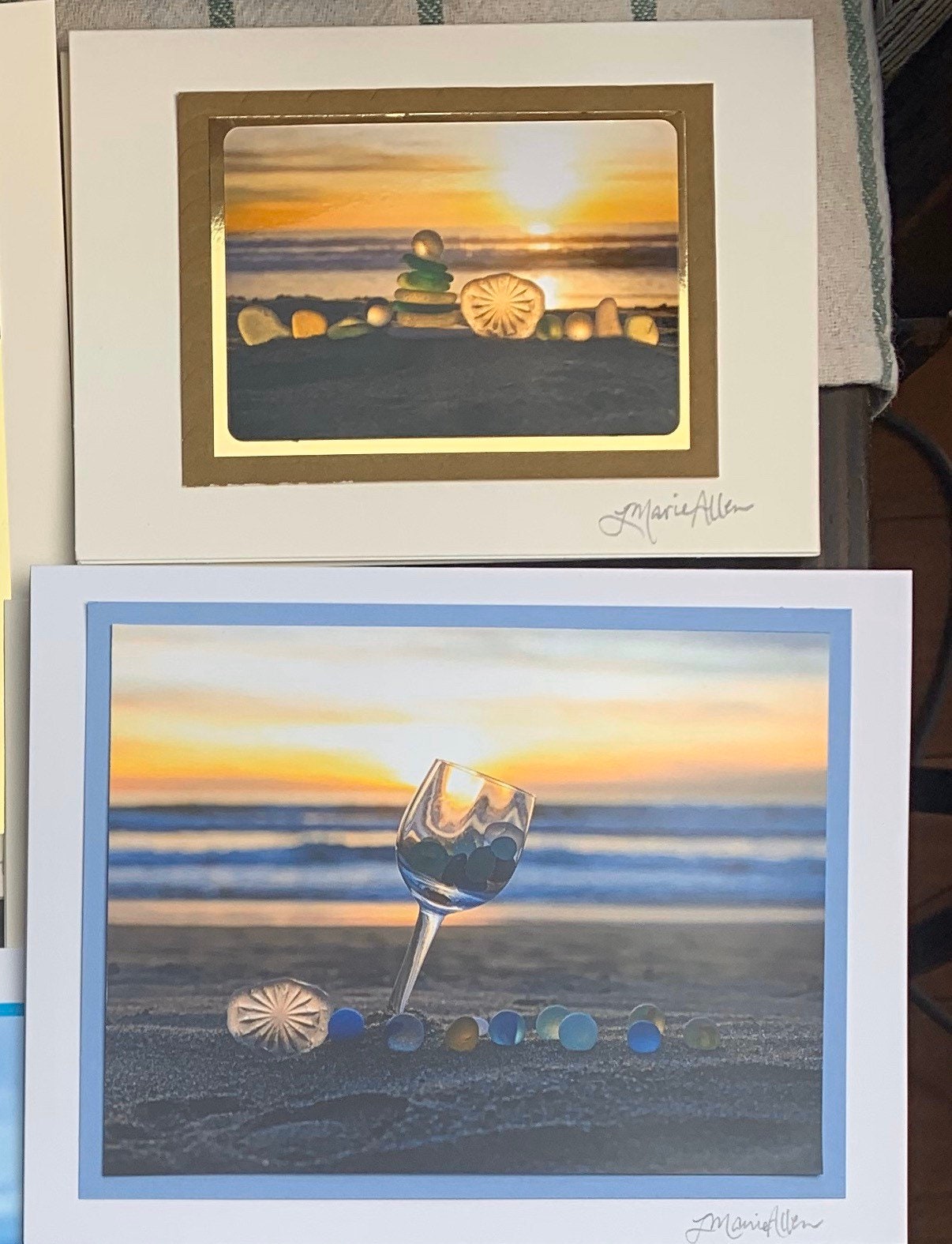 All original beautiful handmade sea glass photo cards!